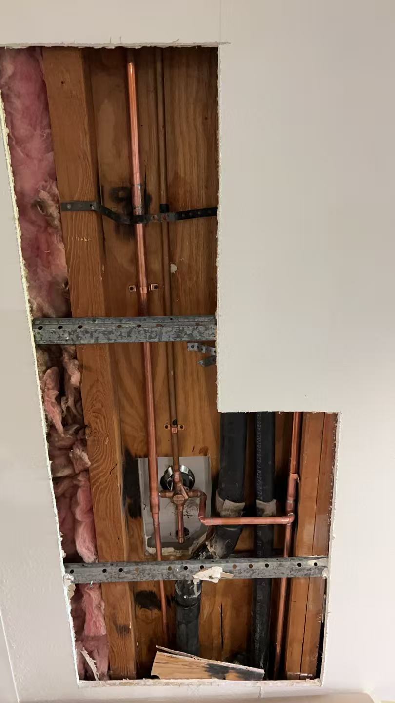 Shower valve and copper pipe connections