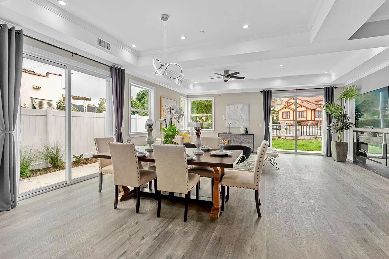 Dining and living area at 118 Monterey Park