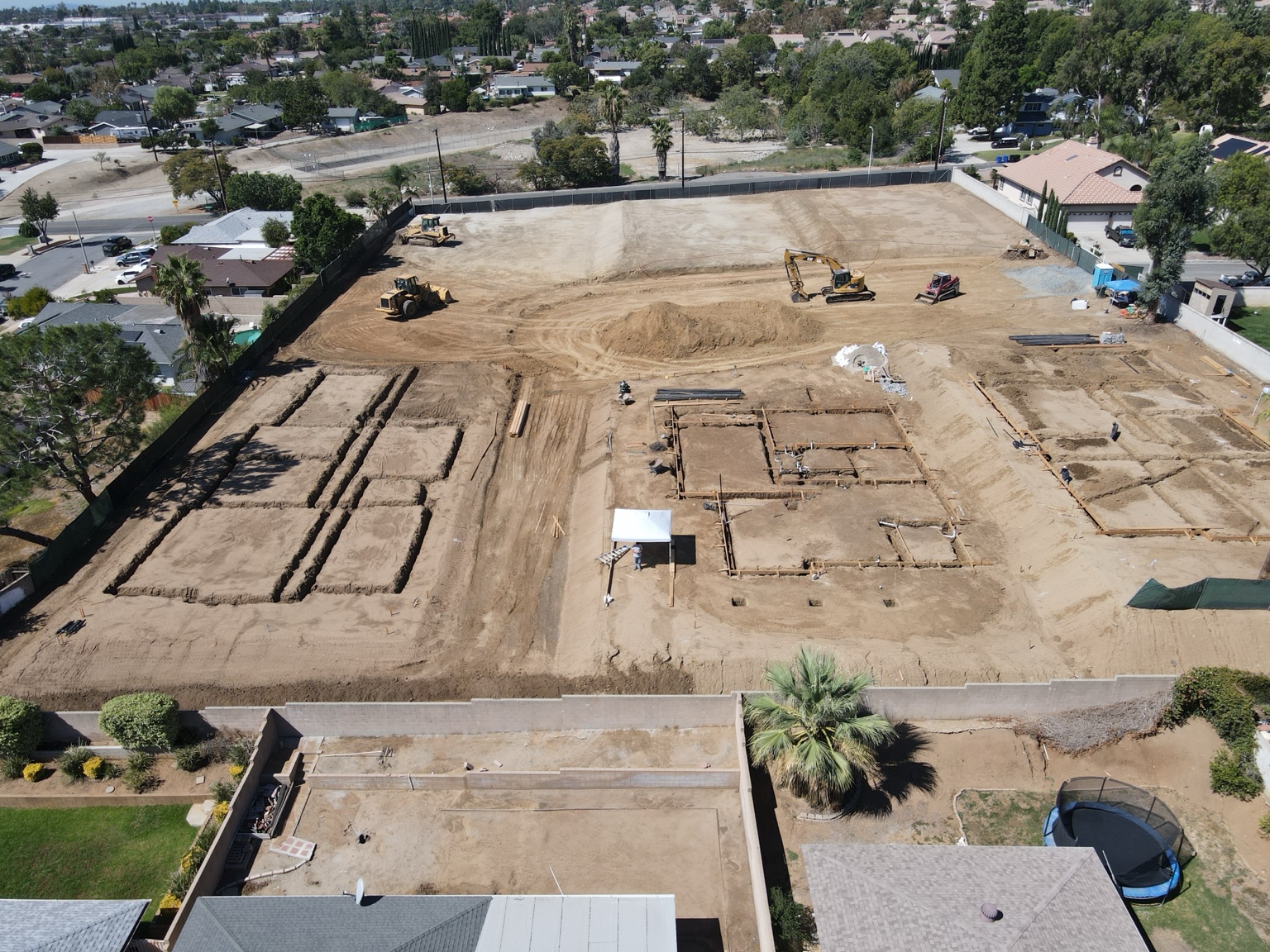 Construction-stage aerial view of 6919 Rancho Cucamonga