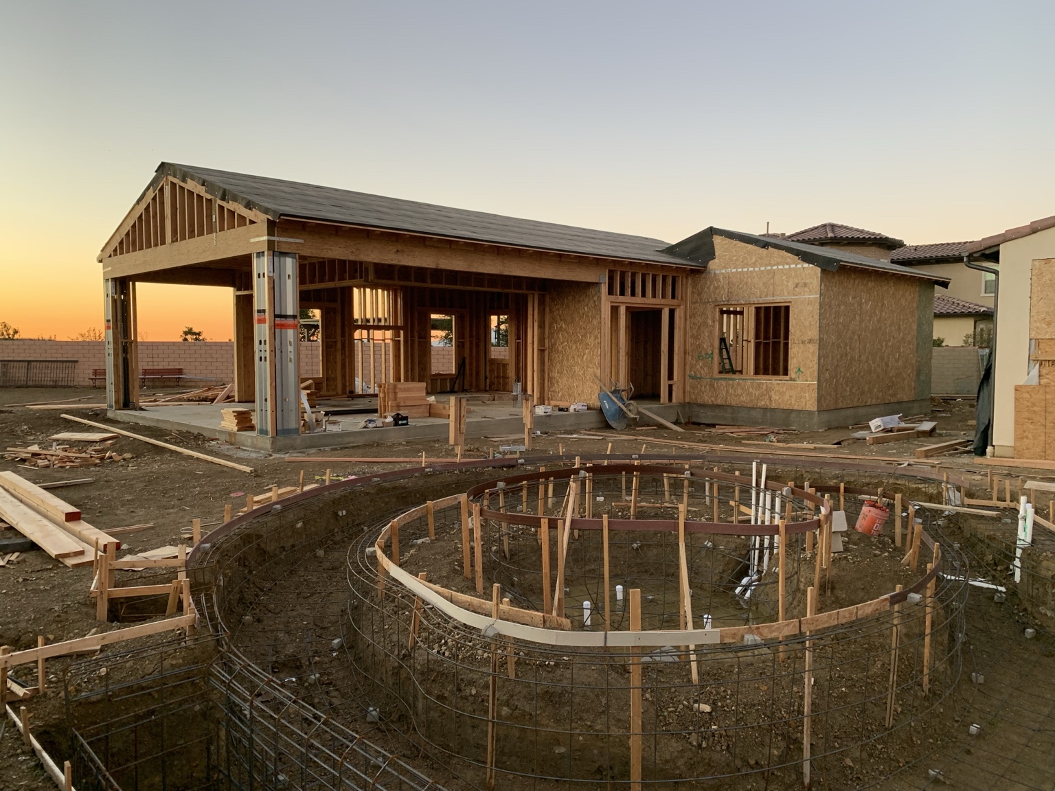 Addition framing and curved formwork
