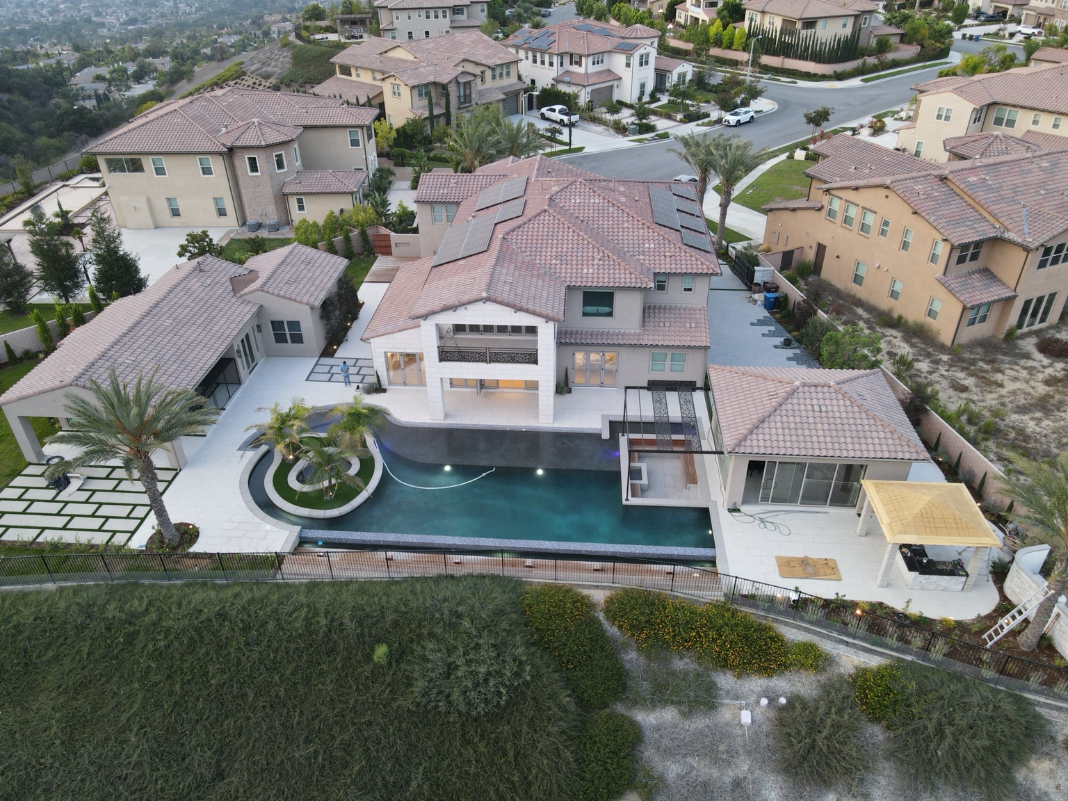 Hilltop residence from above