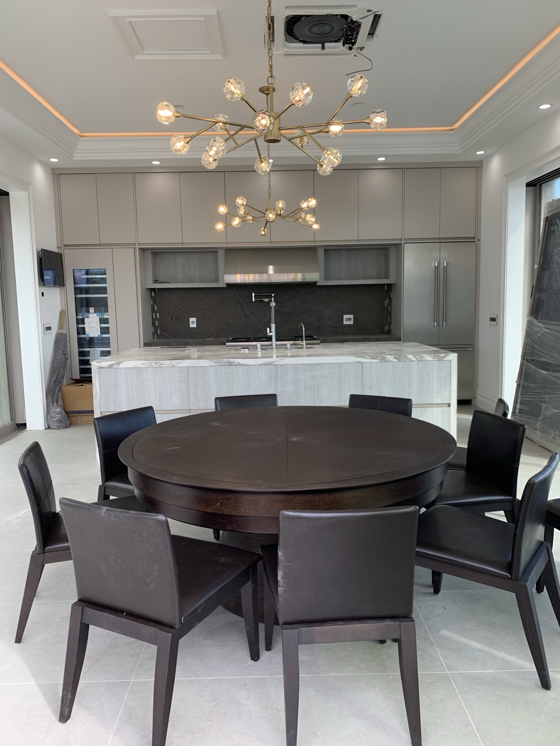 Dining area and cabinetry