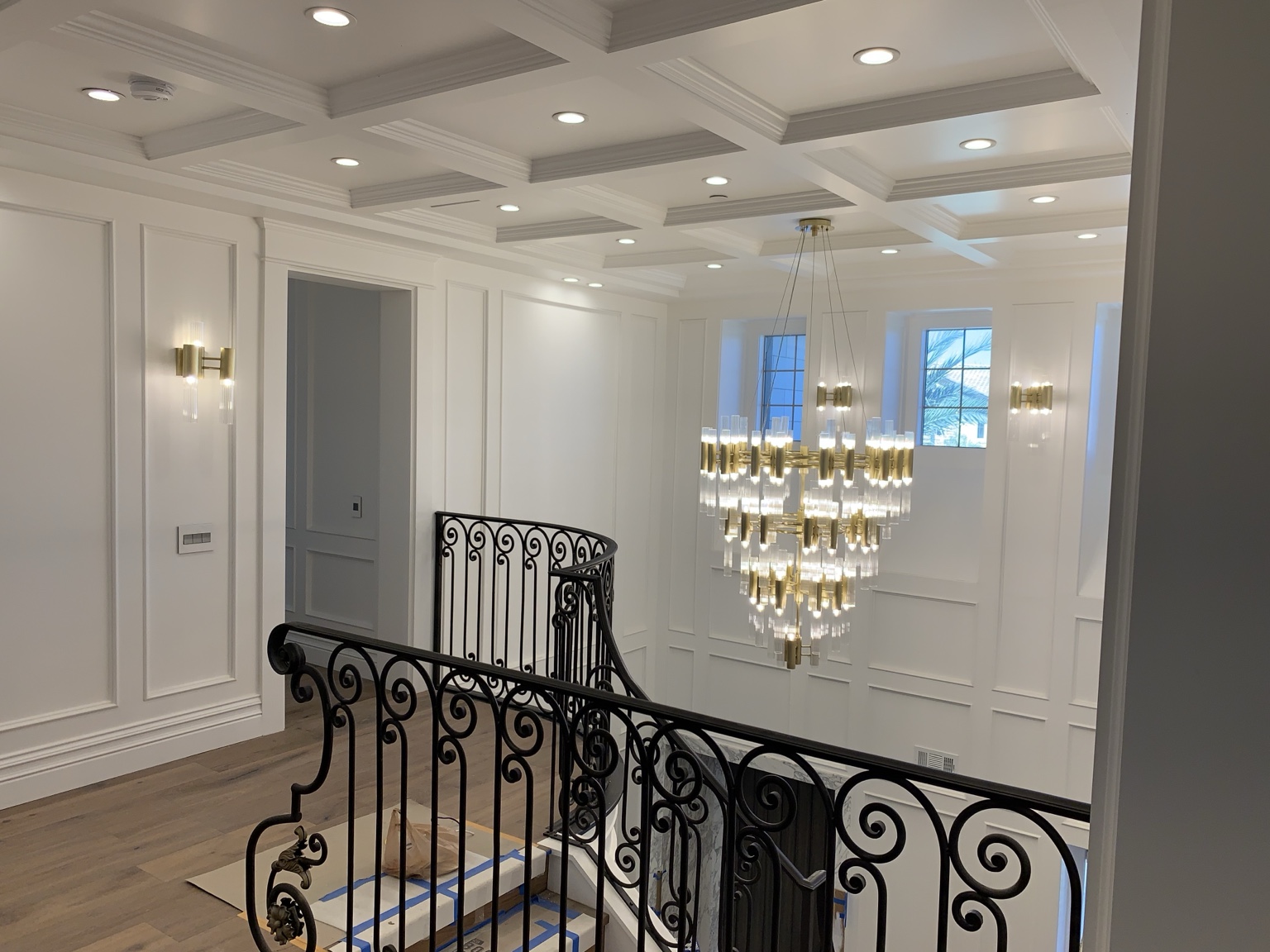 Upper landing and decorative railings