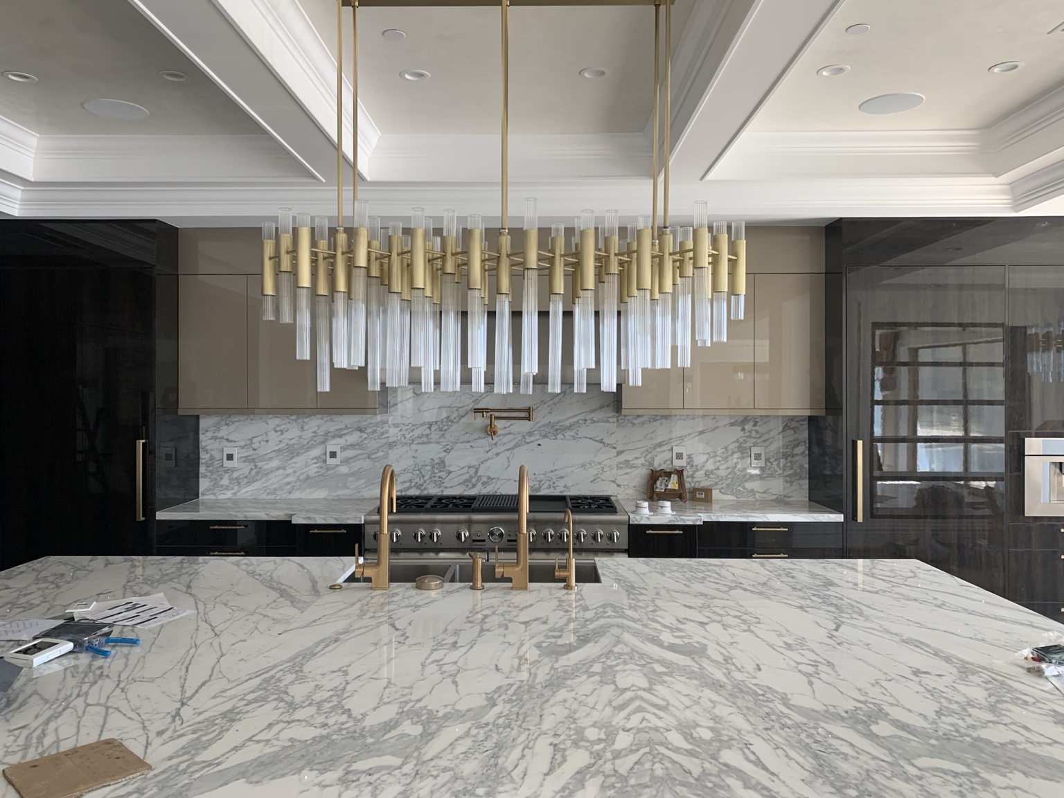 Marble island and lighting