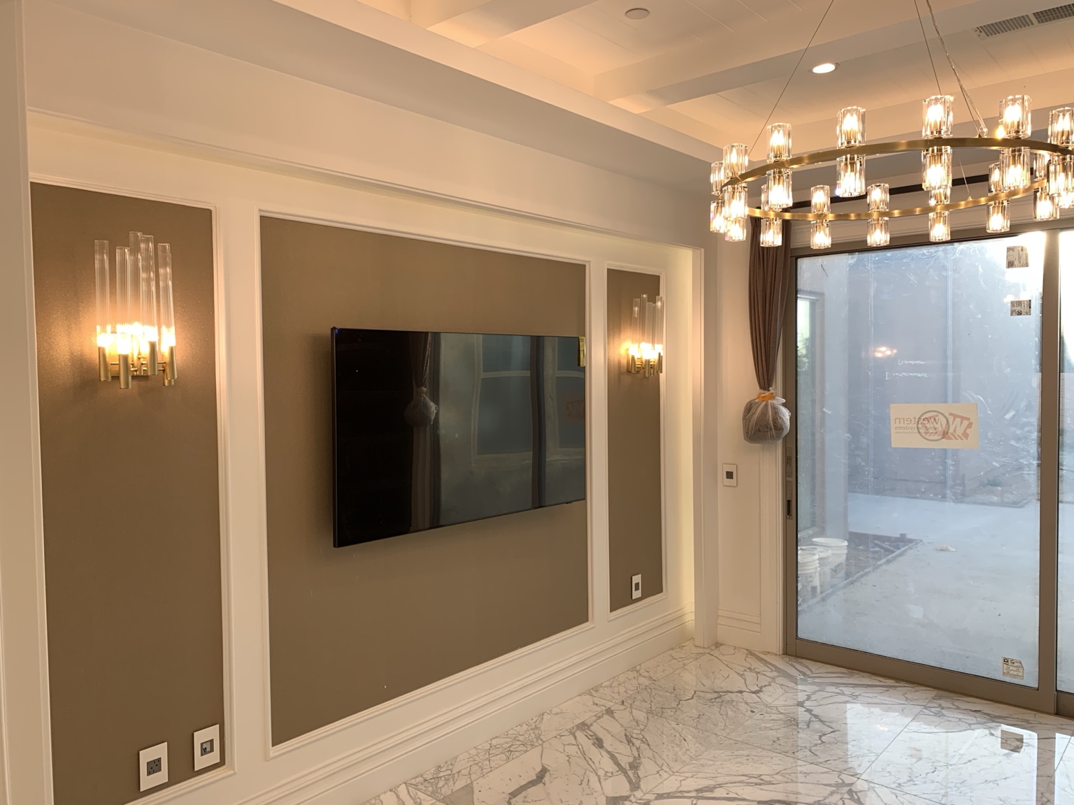 Media wall and decorative lighting
