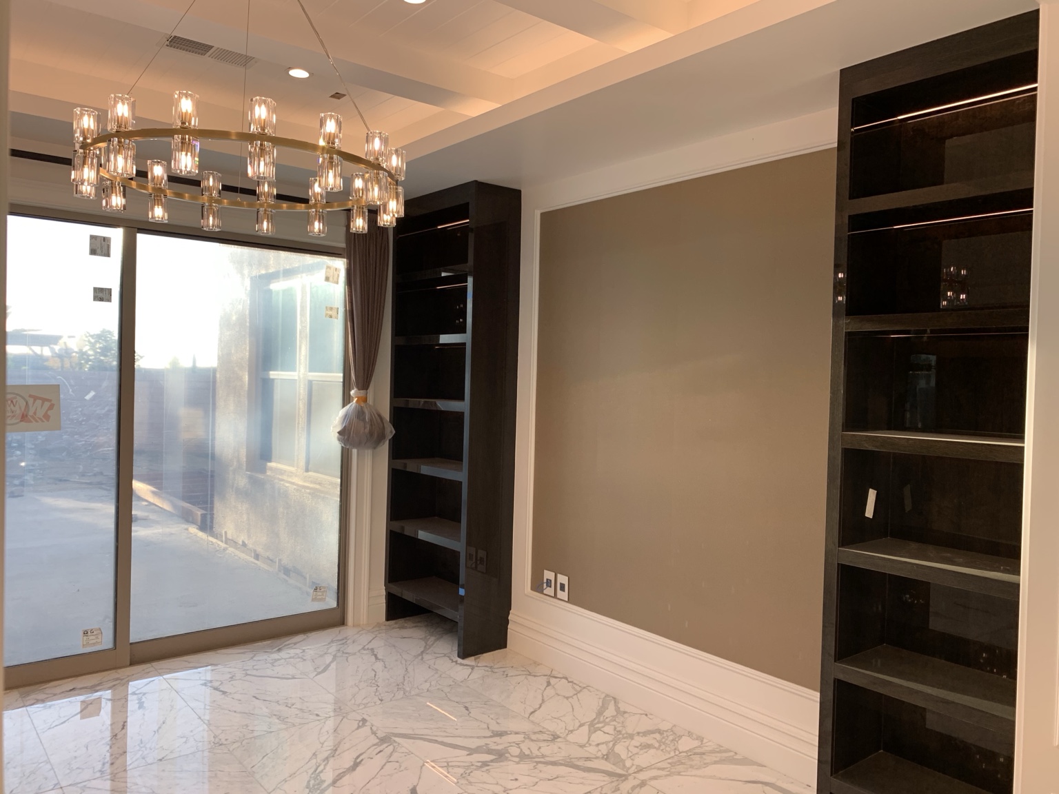 Built-in shelving and glazing